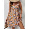 image:imageDokotoo Womens Summer Dresses Floral V Neck Spaghetti Strap Flowy Boho Dresses SundressOrange