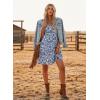 image:imageDokotoo Womens Summer Dresses Floral V Neck Spaghetti Strap Flowy Boho Dresses SundressSky Blue