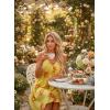 image:imageDokotoo Womens Summer Dresses Floral V Neck Spaghetti Strap Flowy Boho Dresses SundressYellow