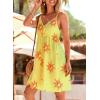 image:imageDokotoo Womens Summer Dresses Floral V Neck Spaghetti Strap Flowy Boho Dresses SundressYellow