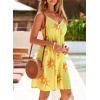image:imageDokotoo Womens Summer Dresses Floral V Neck Spaghetti Strap Flowy Boho Dresses SundressYellow