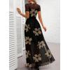 image:imageDokotoo Womens Summer Floral Print High Waist Mesh Maxi Dresses Flowy Slit Elegant Casual Boho DressBlack
