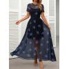 image:imageDokotoo Womens Summer Floral Print High Waist Mesh Maxi Dresses Flowy Slit Elegant Casual Boho DressBlack a