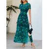 image:imageDokotoo Womens Summer Floral Print High Waist Mesh Maxi Dresses Flowy Slit Elegant Casual Boho DressGreen
