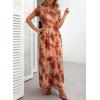 image:imageDokotoo Womens Summer Floral Print High Waist Mesh Maxi Dresses Flowy Slit Elegant Casual Boho DressKhaki