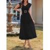 image:imageDokotoo Womens Summer Maxi Dress VNeck Cap Sleeve Ruched Empire Waist Cocktail Dress Wedding Guest DressesBlack