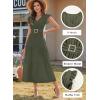 image:imageDokotoo Womens Summer Maxi Dress VNeck Cap Sleeve Ruched Empire Waist Cocktail Dress Wedding Guest DressesGreen
