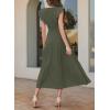 image:imageDokotoo Womens Summer Maxi Dress VNeck Cap Sleeve Ruched Empire Waist Cocktail Dress Wedding Guest DressesGreen