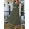 image:imageDokotoo Womens Summer Maxi Dress VNeck Cap Sleeve Ruched Empire Waist Cocktail Dress Wedding Guest DressesGreen