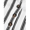 image:imageDokotoo Womens Summer Short Batwing Sleeve Button Shirts Business Casual Striped Color Block V Neck Lightweight Tops BlousesWhite