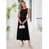 image:imageDokotoo Womens Summer Sleeveless Maxi Dress 2026 Casual Crewneck Twist Knot Stretch a Line Cocktail Dress with PocketBlack