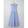 image:imageDokotoo Womens Summer Sleeveless Maxi Dress 2026 Casual Crewneck Twist Knot Stretch a Line Cocktail Dress with PocketMyosotis