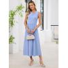 image:imageDokotoo Womens Summer Sleeveless Maxi Dress 2026 Casual Crewneck Twist Knot Stretch a Line Cocktail Dress with PocketMyosotis