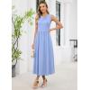 image:imageDokotoo Womens Summer Sleeveless Maxi Dress 2026 Casual Crewneck Twist Knot Stretch a Line Cocktail Dress with PocketMyosotis
