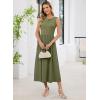 image:imageDokotoo Womens Summer Sleeveless Maxi Dress 2026 Casual Crewneck Twist Knot Stretch a Line Cocktail Dress with PocketVineyard Green