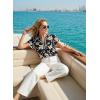 image:imageDokotoo Womens Summer Tops 2026 Boho Floral Ruffle Short Sleeve V Neck Dressy Casual Loose Blouses ShirtsFloral Black