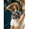 image:imageDokotoo Womens Summer Tops 2026 Boho Floral Ruffle Short Sleeve V Neck Dressy Casual Loose Blouses ShirtsFloral Black