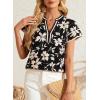 image:imageDokotoo Womens Summer Tops 2026 Boho Floral Ruffle Short Sleeve V Neck Dressy Casual Loose Blouses ShirtsFloral Black