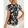 image:imageDokotoo Womens Summer Tops 2026 Boho Floral Ruffle Short Sleeve V Neck Dressy Casual Loose Blouses ShirtsFloral Black