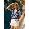 image:imageDokotoo Womens Summer Tops 2026 Boho Floral Ruffle Short Sleeve V Neck Dressy Casual Loose Blouses ShirtsFloral Blue