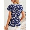 image:imageDokotoo Womens Summer Tops 2026 Boho Floral Ruffle Short Sleeve V Neck Dressy Casual Loose Blouses ShirtsFloral Blue