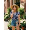 image:imageDokotoo Womens Summer Tops 2026 Boho Floral Ruffle Short Sleeve V Neck Dressy Casual Loose Blouses ShirtsFloral Blue
