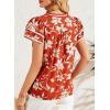 image:imageDokotoo Womens Summer Tops 2026 Boho Floral Ruffle Short Sleeve V Neck Dressy Casual Loose Blouses ShirtsFloral Red