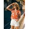image:imageDokotoo Womens Summer Tops 2026 Boho Floral Ruffle Short Sleeve V Neck Dressy Casual Loose Blouses ShirtsFloral Red
