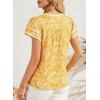 image:imageDokotoo Womens Summer Tops 2026 Boho Floral Ruffle Short Sleeve V Neck Dressy Casual Loose Blouses ShirtsFloral Yellow