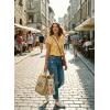 image:imageDokotoo Womens Summer Tops 2026 Boho Floral Ruffle Short Sleeve V Neck Dressy Casual Loose Blouses ShirtsFloral Yellow