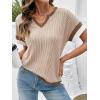 image:imageDokotoo Womens Summer Tops 2026 Colorblock V Neck Short Sleeve T Shirts Dressy Casual Clothes Vacation OutfitsBeige