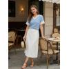 image:imageDokotoo Womens Summer Tops 2026 Colorblock V Neck Short Sleeve T Shirts Dressy Casual Clothes Vacation OutfitsBlue