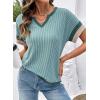 image:imageDokotoo Womens Summer Tops 2026 Colorblock V Neck Short Sleeve T Shirts Dressy Casual Clothes Vacation OutfitsGreen