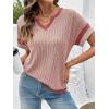 image:imageDokotoo Womens Summer Tops 2026 Colorblock V Neck Short Sleeve T Shirts Dressy Casual Clothes Vacation OutfitsPink