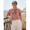 image:imageDokotoo Womens Summer Tops 2026 Colorblock V Neck Short Sleeve T Shirts Dressy Casual Clothes Vacation OutfitsPink