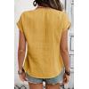 image:imageDokotoo Womens Summer Tops 2026 Crewneck Short Sleeve Hollow Out TShirts Casual Loose Solid Color Blouses ShirtsYellow