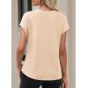 image:imageDokotoo Womens Summer Tops 2026 Crewneck Waffle Knit Cap Sleeve Shirts Casual Loose Twist Knot Tunic BlousesApricot