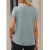 image:imageDokotoo Womens Summer Tops 2026 Crewneck Waffle Knit Cap Sleeve Shirts Casual Loose Twist Knot Tunic BlousesHaze Blue
