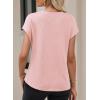 image:imageDokotoo Womens Summer Tops 2026 Crewneck Waffle Knit Cap Sleeve Shirts Casual Loose Twist Knot Tunic BlousesPink