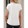 image:imageDokotoo Womens Summer Tops 2026 Crewneck Waffle Knit Cap Sleeve Shirts Casual Loose Twist Knot Tunic BlousesWhite
