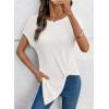 image:imageDokotoo Womens Summer Tops 2026 Crewneck Waffle Knit Cap Sleeve Shirts Casual Loose Twist Knot Tunic BlousesWhite