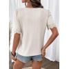 image:imageDokotoo Womens Summer Tops 2026 Hollow Out Lace Trim Short Sleeve TShirts Crewneck Casual Lightweight Basic Tee BlousesWhite