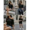 image:imageDokotoo Womens Summer Tops 2026 Oversized Short Sleeve Shirts Casual Loose Lace Patchwork Tshirt Fashion OutfitsBlack