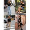 image:imageDokotoo Womens Summer Tops 2026 Oversized Short Sleeve Shirts Casual Loose Lace Patchwork Tshirt Fashion OutfitsBlack