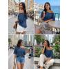 image:imageDokotoo Womens Summer Tops 2026 Oversized Short Sleeve Shirts Casual Loose Lace Patchwork Tshirt Fashion OutfitsBlue