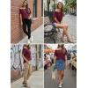 image:imageDokotoo Womens Summer Tops 2026 Oversized Short Sleeve Shirts Casual Loose Lace Patchwork Tshirt Fashion OutfitsBurgundy