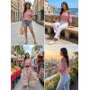 image:imageDokotoo Womens Summer Tops 2026 Oversized Short Sleeve Shirts Casual Loose Lace Patchwork Tshirt Fashion OutfitsPink