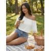 image:imageDokotoo Womens Summer Tops 2026 Oversized Short Sleeve Shirts Casual Loose Lace Patchwork Tshirt Fashion OutfitsWhite