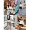 image:imageDokotoo Womens Summer Tops 2026 Oversized Short Sleeve Shirts Casual Loose Lace Patchwork Tshirt Fashion OutfitsWhite