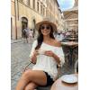 image:imageDokotoo Womens Summer Tops 2026 Oversized Short Sleeve Shirts Casual Loose Lace Patchwork Tshirt Fashion OutfitsWhite